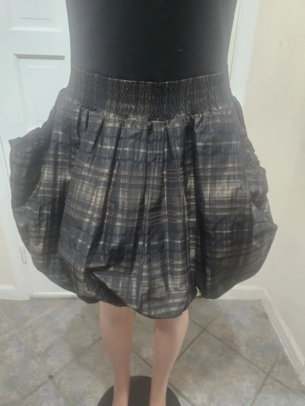 Michael Kors Black Plaid Bubble Dress